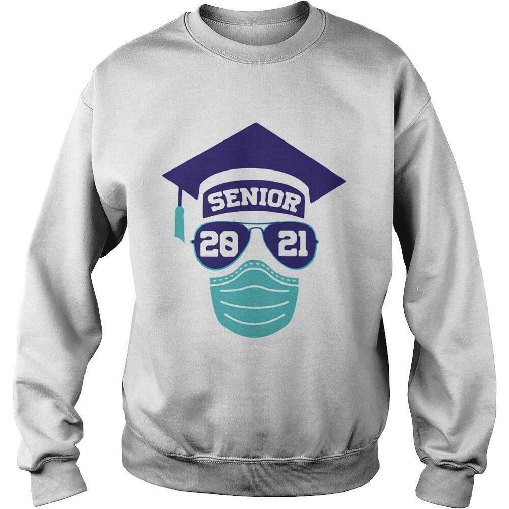 Senior 2021 Sunglasses Mask Graduation Sweatshirt